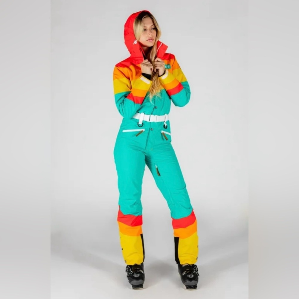 Rainbow ski onesie